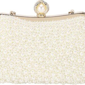 Stylish Pearl Evening Purse with Adjustable Strap - Ideal for Special Events